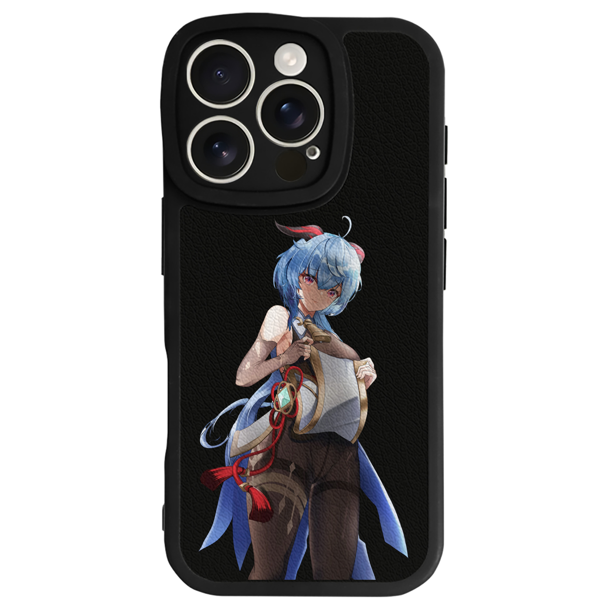 げんし神 甘雨 かんう genshin Ganyu 【iPhone 16シリーズ対応】シリコンスマホケース（レザー調） 材質：シリコン